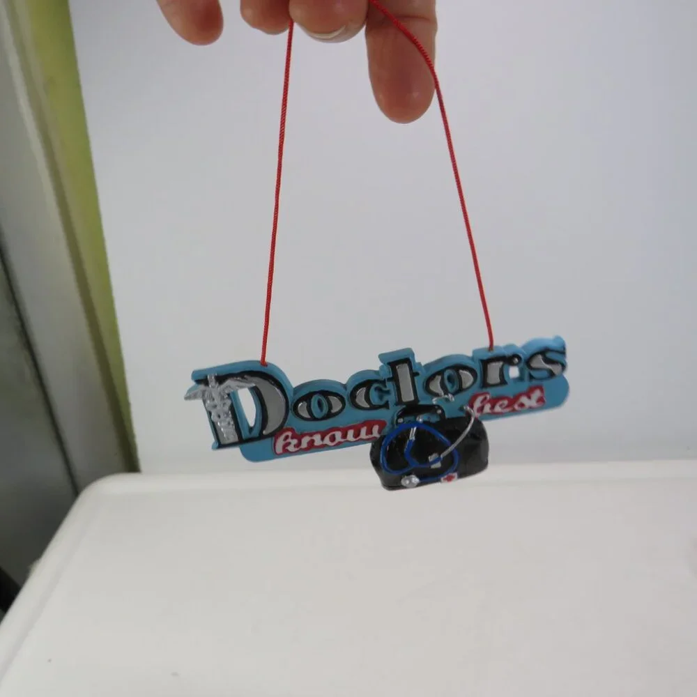 Blown Glass Doctor Ornament & additional Christmas Ornament white coat